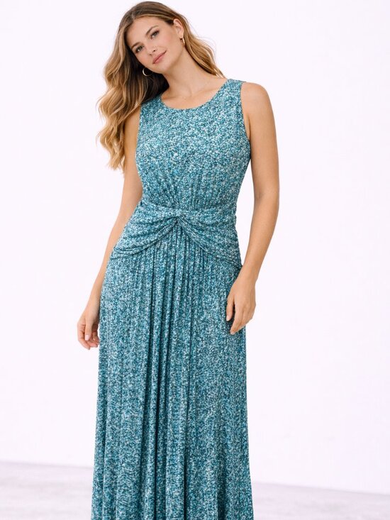 Calvin Klein Dresses & Skirts - Calvin Klein Women's Teal Printed Maxi Dress - Size 12 - NWT